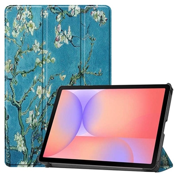 Samsung Galaxy Tab S10 Lite Tri-Fold Serie Smart Folio Hülle - Weiße Blumen