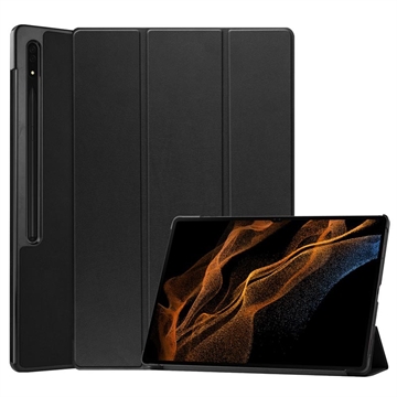 Tri-Fold Serie Samsung Galaxy Tab S9 Ultra Smart Folio Hülle - Schwarz