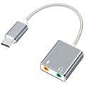 USB-C / AUX Kopfhörer & Mikrofon Audio Adapter - Grau