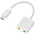 USB-C / AUX Kopfhörer & Mikrofon Audio Adapter - Silber