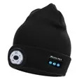 Unisex Gestrickte Bluetooth Beanie-Mütze mit LED-Licht - Schwarz