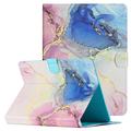 Universal Marble Pattern Tablet Folio Case - 10" - Rosa / Blau