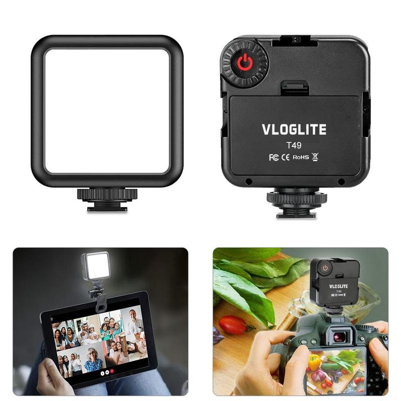 VLOGLITE T49 LED Video Licht 5600K Portable Fotografie Foto