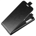 Motorola Moto G8 Power Vertikale Flip Case mit Kartensteckplatz - Schwarz