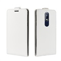 Nokia 7.1 Vertikale Flip Hülle mit Kartensteckplatz - Weiß