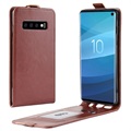 Samsung Galaxy S10 Flip Hülle mit Kartensteckplatz - Braun