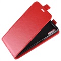 Sony Xperia L3 Vertikale Flip Hülle mit Kartensteckplatz - Rot