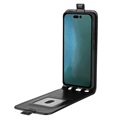 iPhone 14 Vertikales Flip Hülle mit Kartensteckplatz - Schwarz