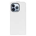 iPhone 14 Pro Vertikale Flip Case mit Kartensteckplatz - Weiß