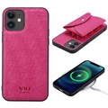 Vili T iPhone 12 Mini Hülle mit Magnetischer Geldbörse - Hot Pink
