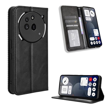 Nothing Phone (3a) Pro Wallet Schutzhülle mit Magnetverschluss - Schwarz