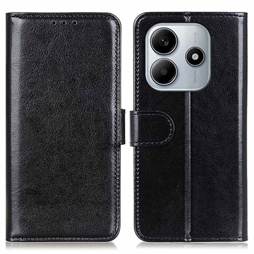 Xiaomi Redmi Note 14 4G Wallet Schutzhülle mit Magnetverschluss - Schwarz