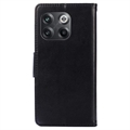 OnePlus 10T Wallet Schutzhülle mit Magnetverschluss - Schwarz