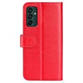 Samsung Galaxy M13 Wallet Schutzhülle mit Magnetverschluss - Rot