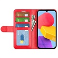Samsung Galaxy M13 Wallet Schutzhülle mit Magnetverschluss - Rot
