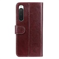 Sony Xperia 10 IV Wallet Schutzhülle mit Magnetverschluss - Braun