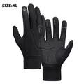 Wasserdichte Winterhandschuhe für Radfahren und Laufen / Handschuhe mit Touch - XL - Schwarz