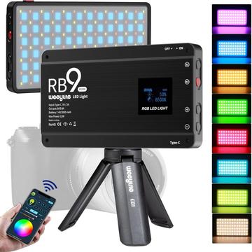 Weeylite RB9 Tragbare RGB-Videoleuchte mit Stativ