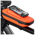 West Biking Fahrrad Oberrohrtasche mit Telefon Halterung - 4"-6.5" - Orange