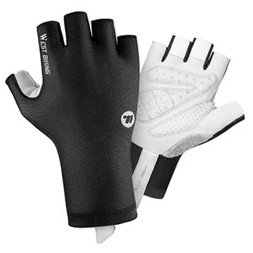 West Biking YP0211265 Shock-Absorb Hälfte-Finger-Radfahren Handschuhe - XL - schwarz