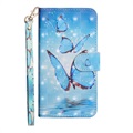 Wonder Serie Samsung Galaxy A21s Wallet Hülle - Blau Schmetterling