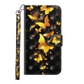 Wonder Serie Samsung Galaxy A21s Wallet Hülle - Gold Schmetterling