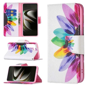 Wonder Serie Samsung Galaxy S22 5G Wallet Hülle - Blume
