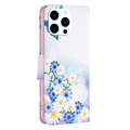 Wonder Serie iPhone 14 Pro Wallet Hülle - Blau Schmetterling