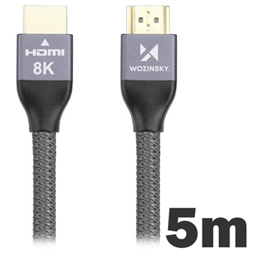 Wozinsky HDMI 2.1 8K 60Hz / 4K 120Hz / 2K 144Hz Kabel - 5m - Grau
