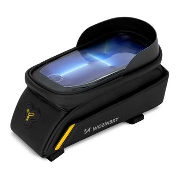 Wozinsky WBB25BK Wasserdichte Fahrradrahmentasche mit Handytasche - 6.7" - Schwarz