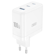 XO CE35 100W PD Wandladegerät - 2x USB-C & USB-A - Weiß
