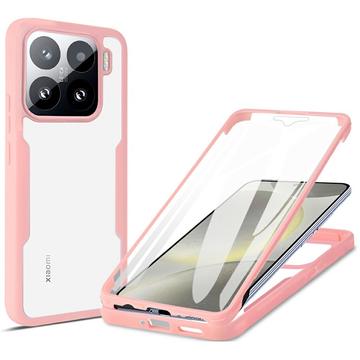 Xiaomi 15 360 Schutz Hülle - Rosa / Durchsichtig