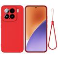 Xiaomi 15 Liquid Silikonhülle mit Handschlaufe - Rot