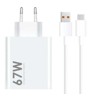 Xiaomi 67W Reise-Ladegerät mit 6A USB-C Kabel MDY-14-EW - Bulk - Weiß