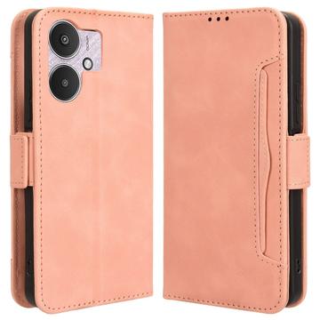 Xiaomi Poco M6/Redmi 13R Wallet Hülle mit Kartenhalter - Rosa