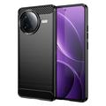Xiaomi Redmi K80/Poco F7 Pro Gebürstete TPU Hülle - Karbonfaser - Schwarz
