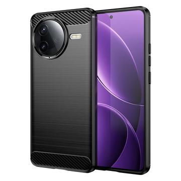 Xiaomi Redmi K80/Poco F7 Pro Gebürstete TPU Hülle - Karbonfaser - Schwarz