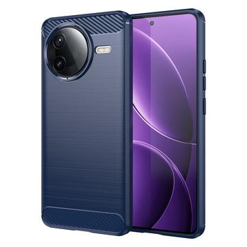 Xiaomi Redmi K80/Poco F7 Pro Gebürstete TPU Hülle - Karbonfaser - Blau