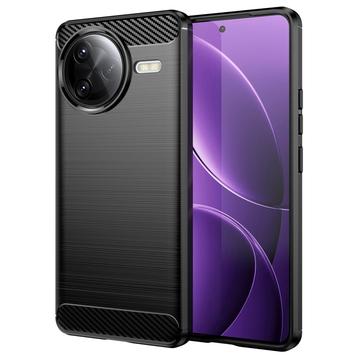 Xiaomi Redmi K80 Pro/Poco F7 Ultra Gebürstete TPU Hülle - Karbonfaser - Schwarz