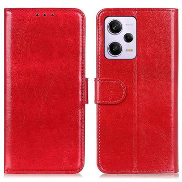 Xiaomi Redmi Note 12 Pro Wallet Schutzhülle mit Magnetverschluss - Rot