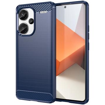 Xiaomi Redmi Note 13 Pro+ Gebürstete TPU Hülle - Karbonfaser - Blau