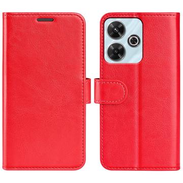 Xiaomi Redmi Note 13R/Poco M6 4G/Redmi 13 5G Wallet Schutzhülle mit Magnetverschluss - Rot