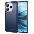 Xiaomi Redmi Note 14 Gebürstete TPU Hülle - Karbonfaser - Blau