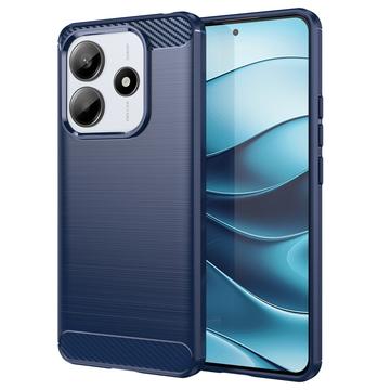Xiaomi Redmi Note 14 Gebürstete TPU Hülle - Karbonfaser - Blau