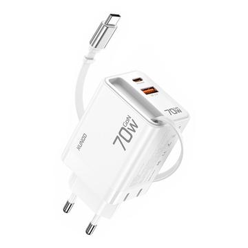 Xundd XDCH-109 70W GaN Schnellladegerät mit USB-C Kabel - EU Stecker - Weiß