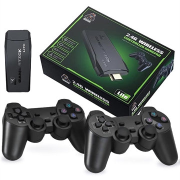 Y3 Lite Videospiel-HDMI-Stick mit zwei 2.4G-Wireless-Controllern - 3000 integrierte Spiele, 32G