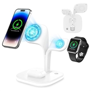 YM-UD22 Pro 3-in-1 MagSafe-Ladestation mit Nachtlicht - 15W - Weiß