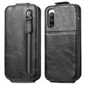 Reißverschluss-Hülle Xiaomi Redmi 10C Vertikale Flip-Case - Schwarz