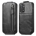 Zipper Pocket Xiaomi Redmi Note 11/11S Vertikales Flip Hülle - Schwarz