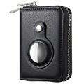 Brieftaschenhülle mit Reißverschluss, Apple AirTag-Halter und RFID - Schwarz